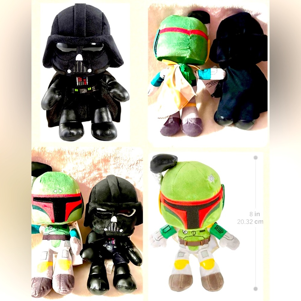 Star Wars Boba Fett Darth & Vader Plush. Disney Authentic Mattel NWT